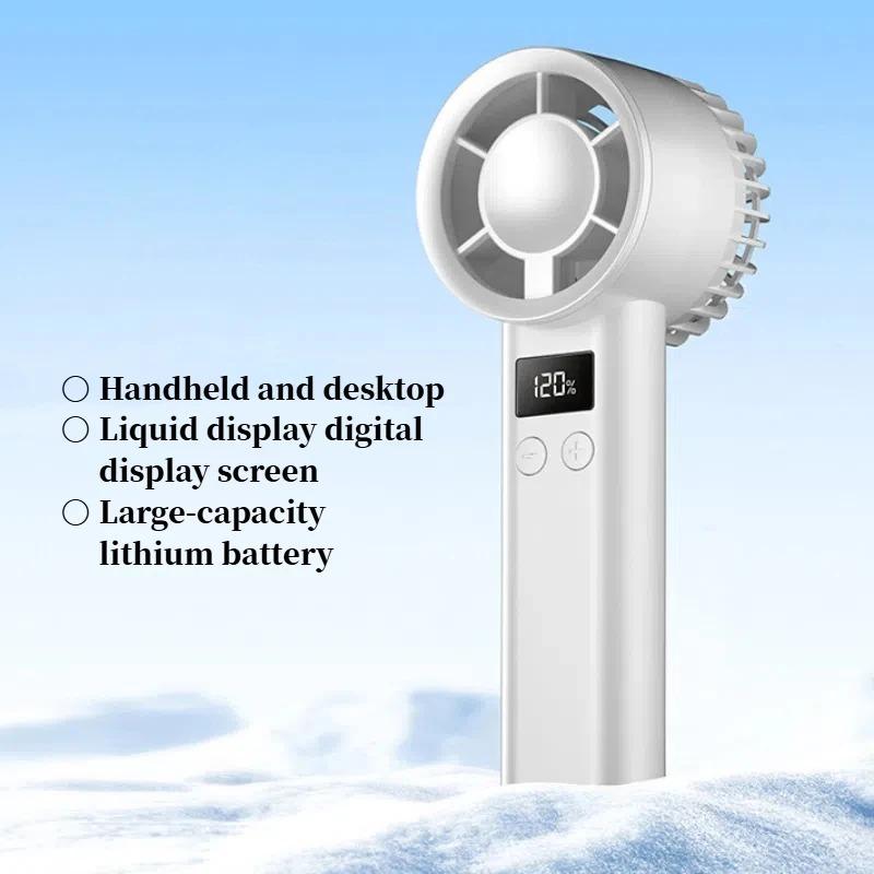 Portable Handheld Fan Mute Personal Highspeed Fan Air Calculating Fan Large-capacaity Battery Mute Electric Fan For Outdoor