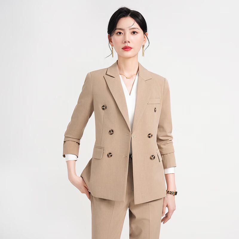 Tieluoman Women s Double-Breasted Business Suit Set 2XL