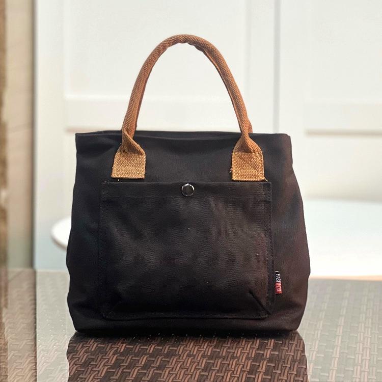 

IELGY Женская корейская версия свежей холщовой сумки, сумки для ланч-боксов, сумки для перекусов в дороге чёрный