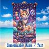 Fantasy Magic Theme Beach Towel Personalized Custom Name & Text Soft Quick Dry Beach Towel for Swimming Travel