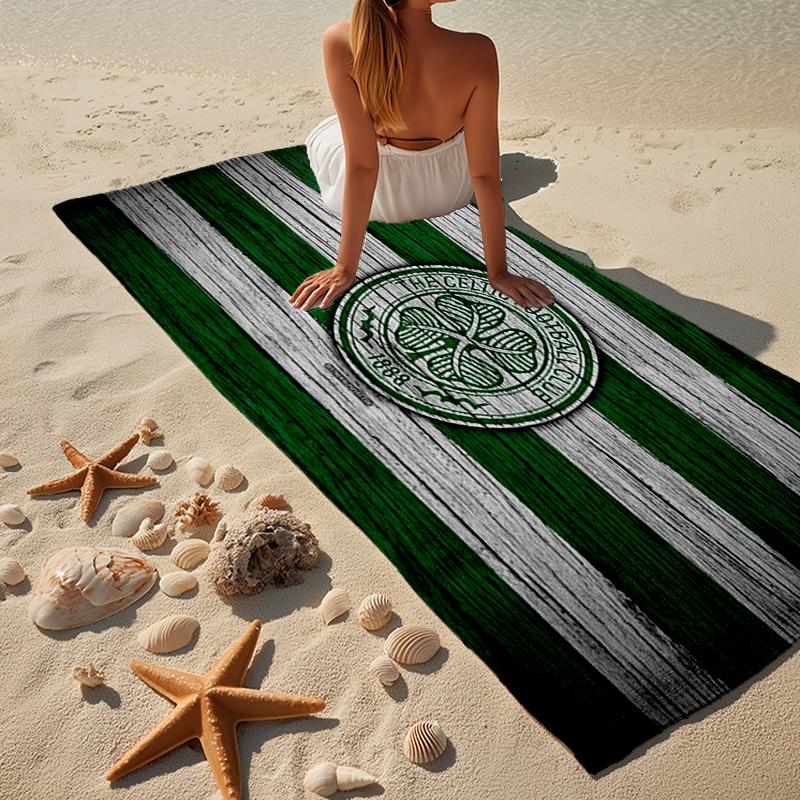 Celtic Football Club Wappen Strandtuch, Super Weiche Mikrofaser, Geschenk für Sie/Ihn, Geburtstag, für Pool, Strand, Reisen, Heimdekoration Fanartikel
