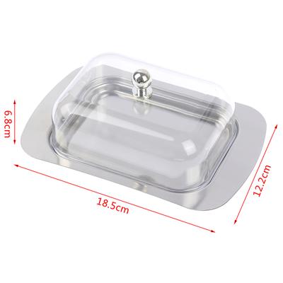 Butter Dish Box Container Cheese Bread Storage Tray With See-Through Lid
