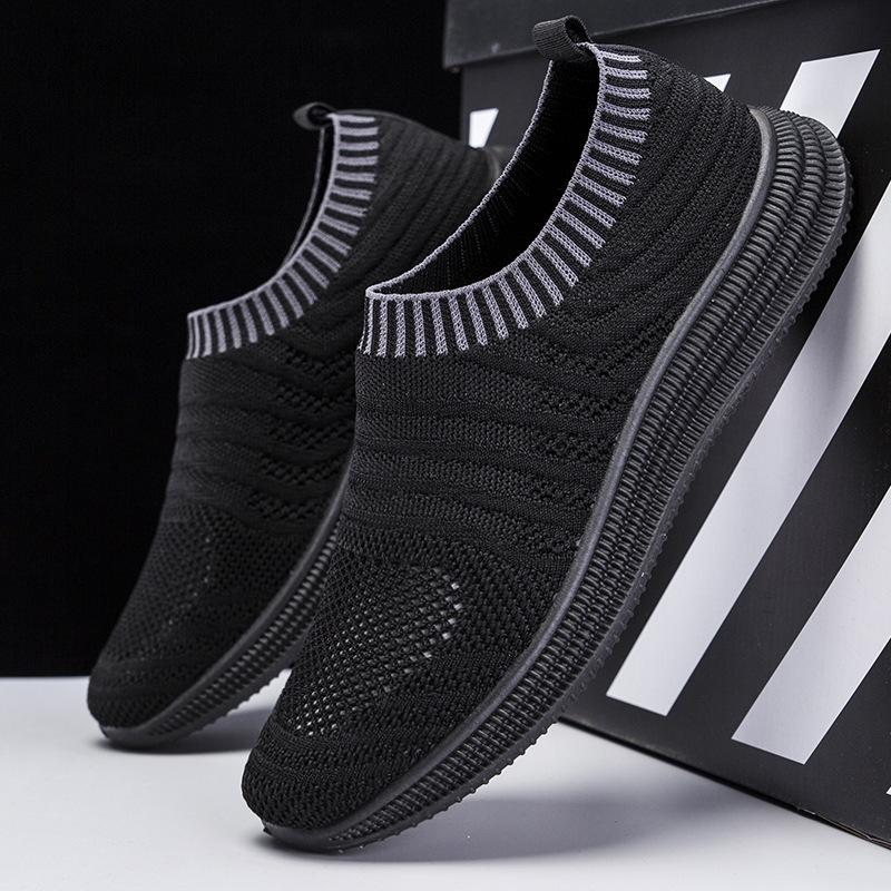 

Flying woven mesh shoes spring and summer new shallow mouth light lazy one pedal fashionable simple breathable comfortable work men s shoes 39