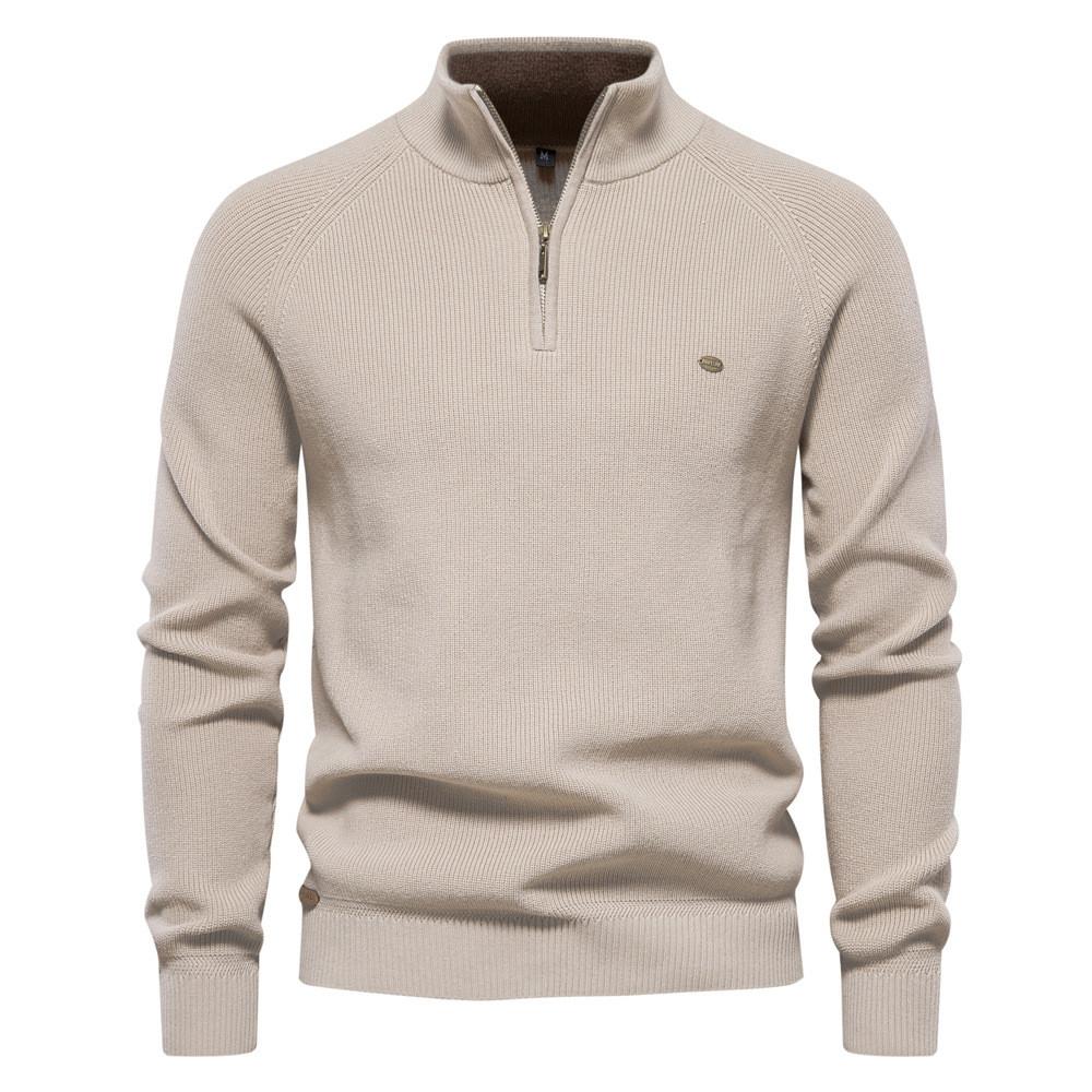 Pull d'automne pour homme à col rond avec mélange de coton stretch pour un style urbain décontracté