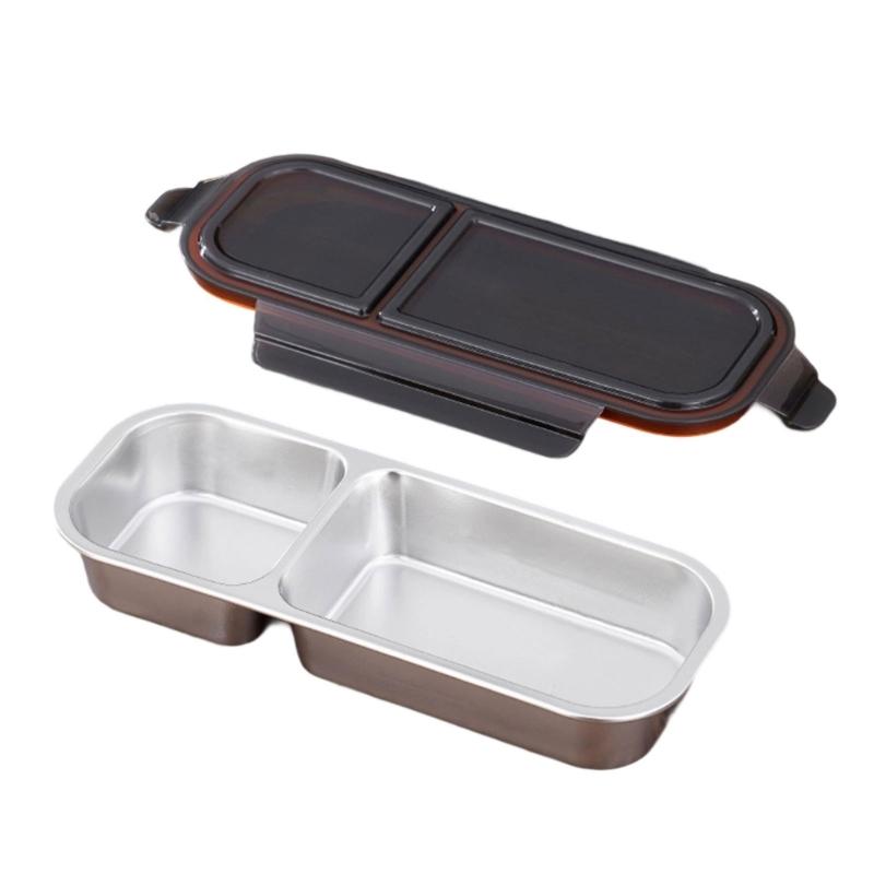 Stainless Lunchbox Box Multisection Compartments With Lid Snacks Container For Adults Kids Outdoor Use