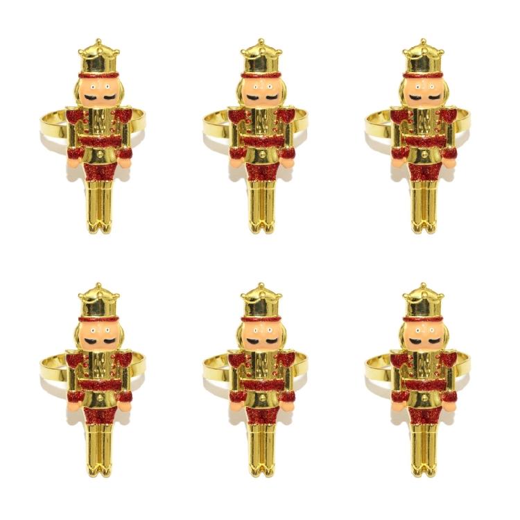 Nutcrackers Themd Metal Napkin Holders Set Of 6 Corrosions Resistant Holiday Dining Table Decorations