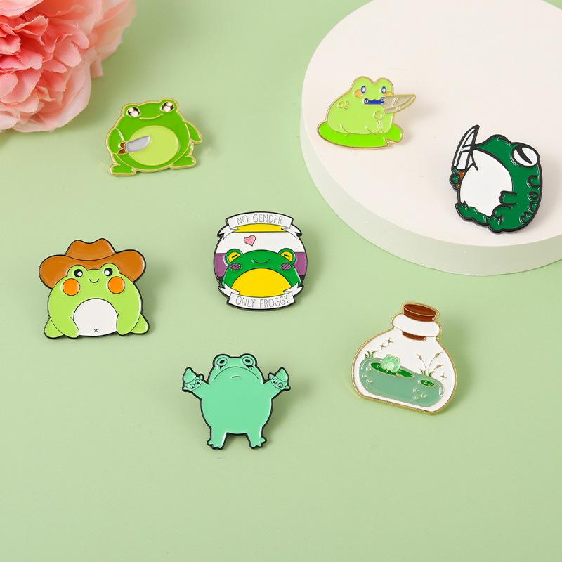 Eyecatching Frog Series Brooch In Alloy Material For Unique Personality And Fashion Style