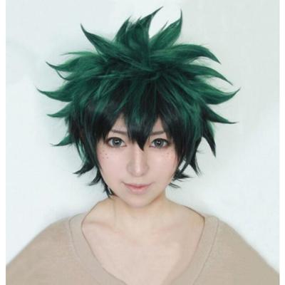 Anime My Hero Academia Boku no Hiro Akademia Perücken Izuku Midoriya Kurze grüne schwarze Ombre hitzebeständige Cosplay-Perücke