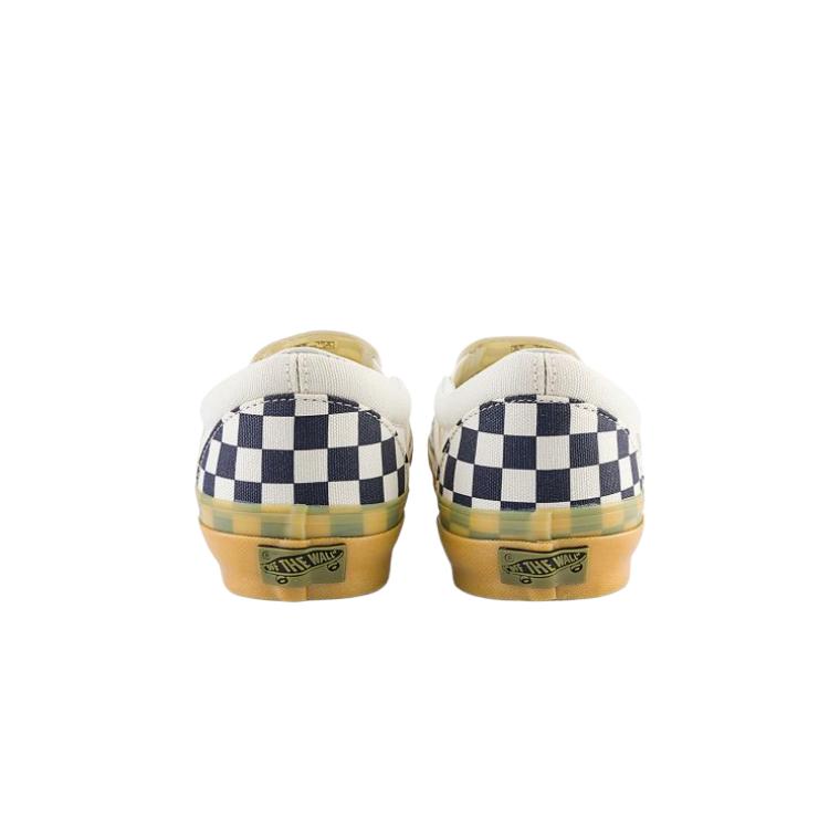 Vans LX Classic Slip On 98 Minimalist Fashion Versatile Trendy Durable Low Top Canvas Shoes Unisex Sneakers Blue White VN000E96GR1