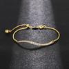 Huitan Fashion Luxury Bracelets for Women Wedding Ceremony Accessories with Brilliant Cubic Zirconia Gorgeous Jewelry for Female