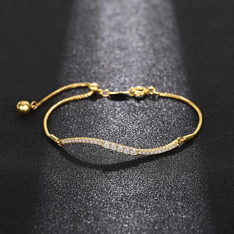 Huitan Fashion Luxury Bracelets for Women Wedding Ceremony Accessories with Brilliant Cubic Zirconia Gorgeous Jewelry for Female