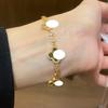 Korean Style Zircon Mother-of-Pearl Round Center Bracelet - Light Luxury Vintage Y2K Versatile Jewelry