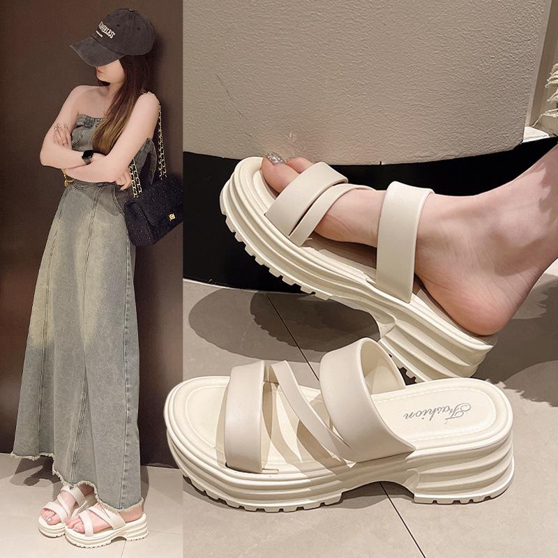 

Women s Thick Soled Sandals Lovely Heightening Summer Antiskid Comfort 2024 New Versatilestyle Dress Fairy Style Beach Slippe