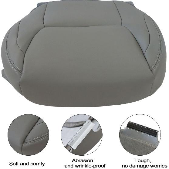 GXARTS Gray Driver Side Bottom Microfiber Leather Replacement Seat Cover Compatible with Toyota Sienna 2004 2005 2006 2007 2008 2009 2010