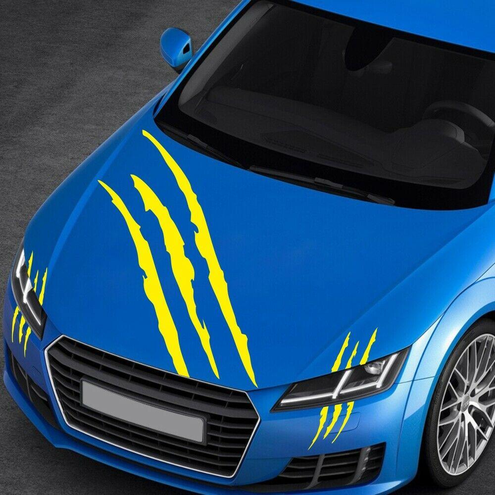 Yellow Scratch Claw Car Decal Bumper Roof Sticker Vehicle Body Trim New
