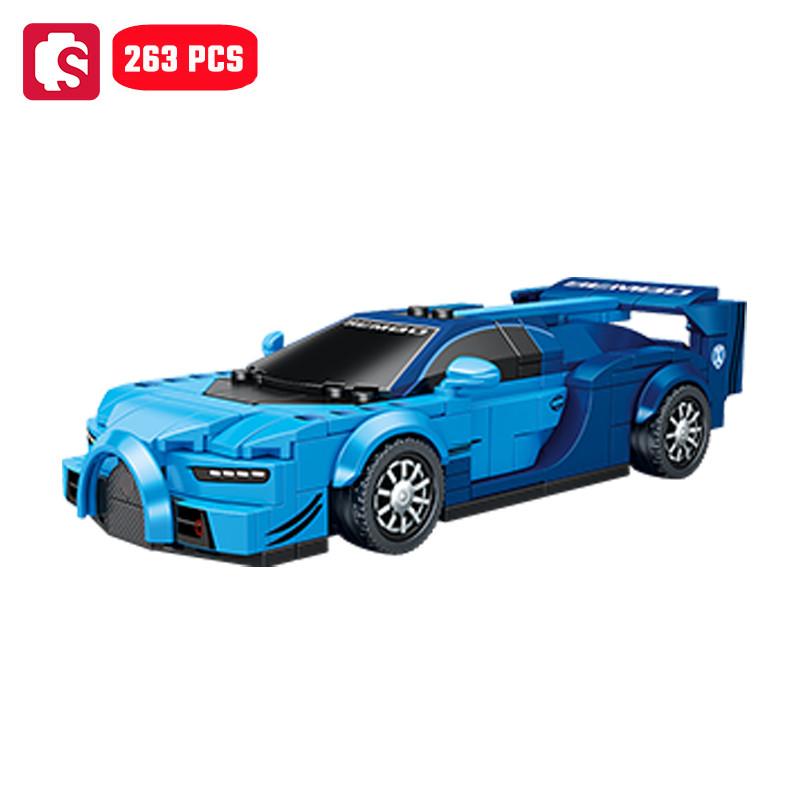 Non-Toxic Sembo Cool Fission Sports Car Assemblage Building Blocks Kits Moc Racing Vehicle Model Bricks Kids Toys For Children Christmas Gifts