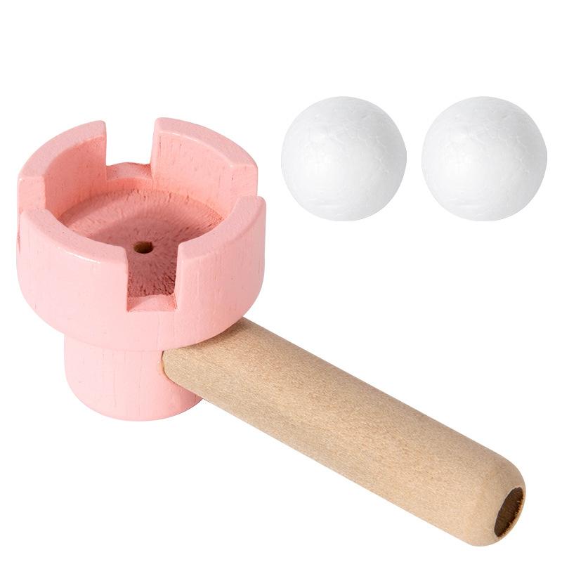 Kinder Holzschwebekugel Magie Klassisch Nostalgisch Pusteball Schwebekugel Lungenkapazität Blasübung