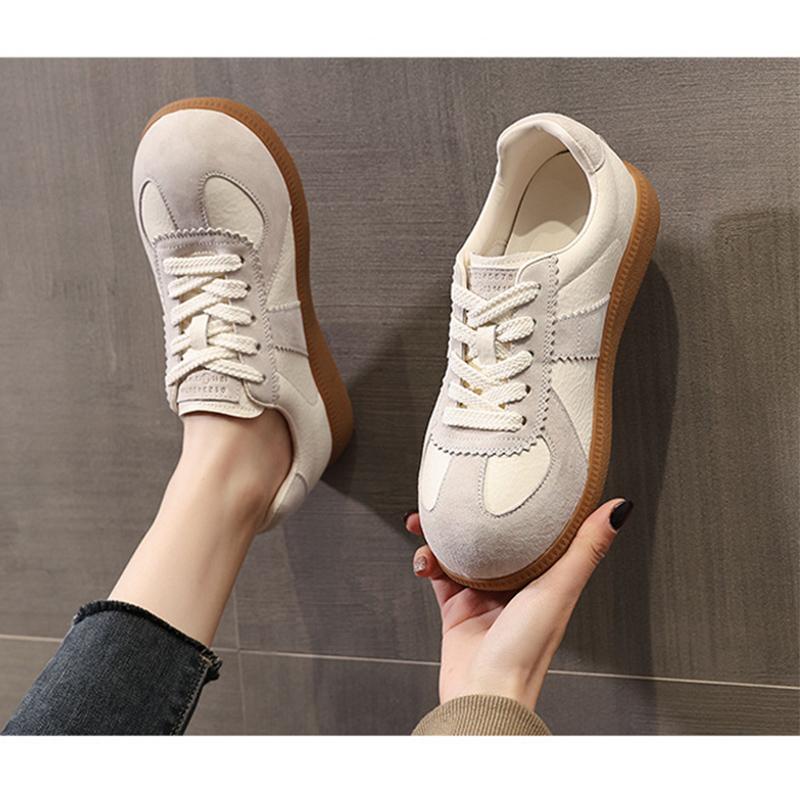 Spring Autumn Genuine Leather Shoes Women Fashion Sneakers Flat Brand Young Ladies Shoes Sweet Soft Pink Yellow