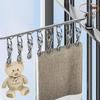 Stainless Steel Clothes Hanger Socks Rack Socks Drying Artifact Multifunctional Guardrail Clip-On Balcony Socks Rack Storage
