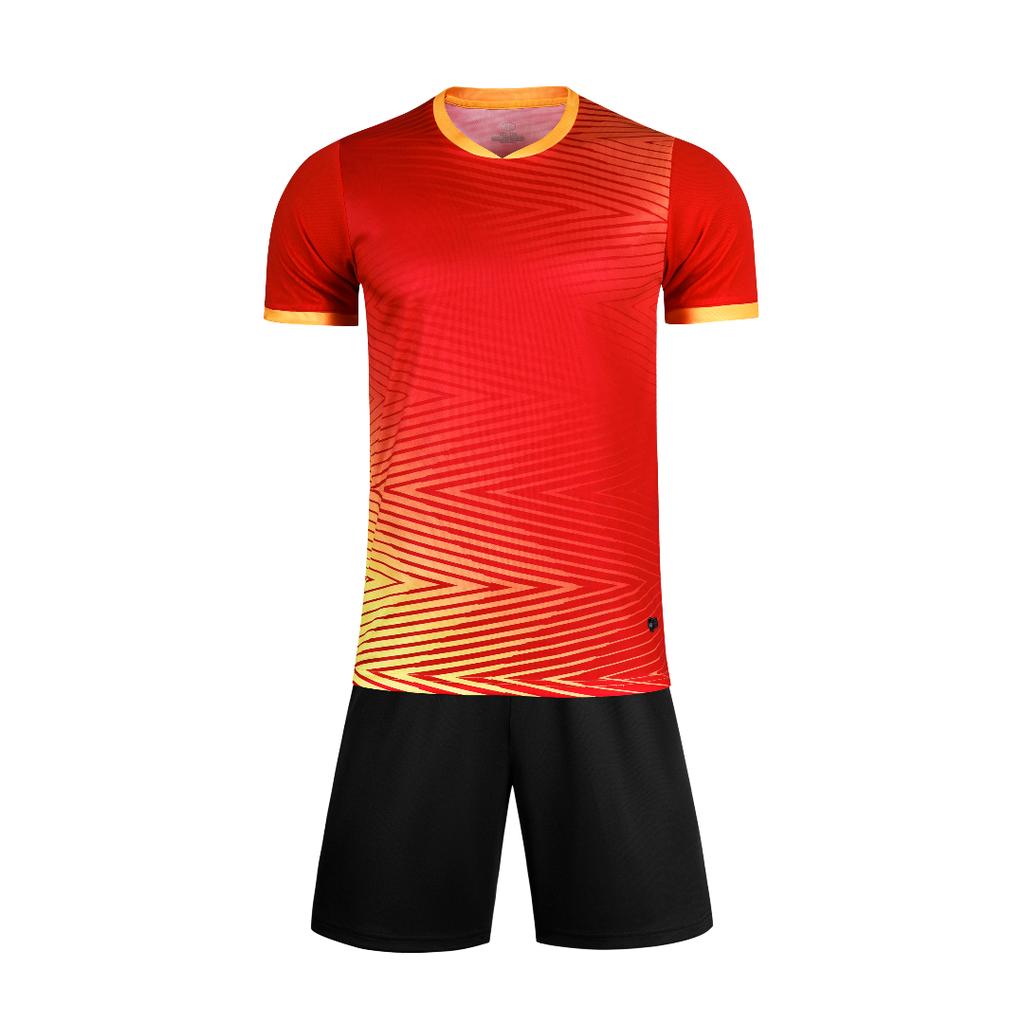 Men Short Sleeve Pink Soccer Jersey Set  Blue Adult Football Uniform Boy Red  Kids Sports Shirt