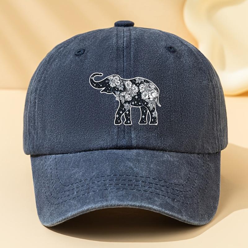 Цветочный Слон Графика Стирка Бейсболка Унисекс Повседневная Уличная Регулируемая Полиэстер Шляпа One Size