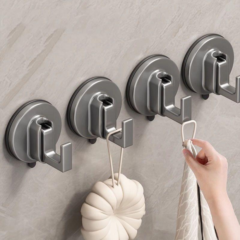 Reusable Suction Cup Hook Waterproof Wall Mount Hooks Punch-free Kitchen Bathroom Towel Robe Coat Clothes Hanger Hook Accessorie