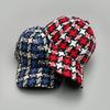 Versatile Color Block Star Baseball Caps Autumn And Winter New Men Womencotton Fashion Casual British Style Check Warm Colorful