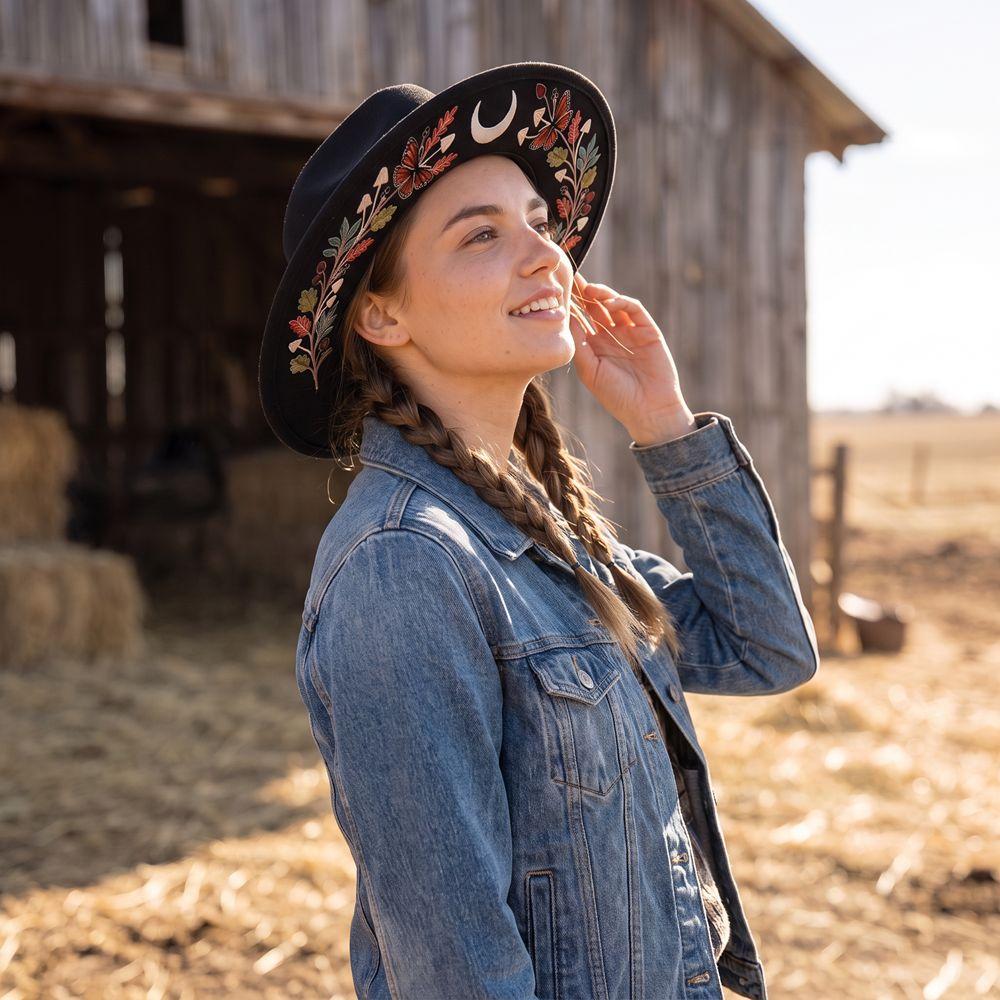 Bohemian Costume Cosplay Cap Butterfly Topper Hat Fashion Western Cowboy Jazz Hat Travel
