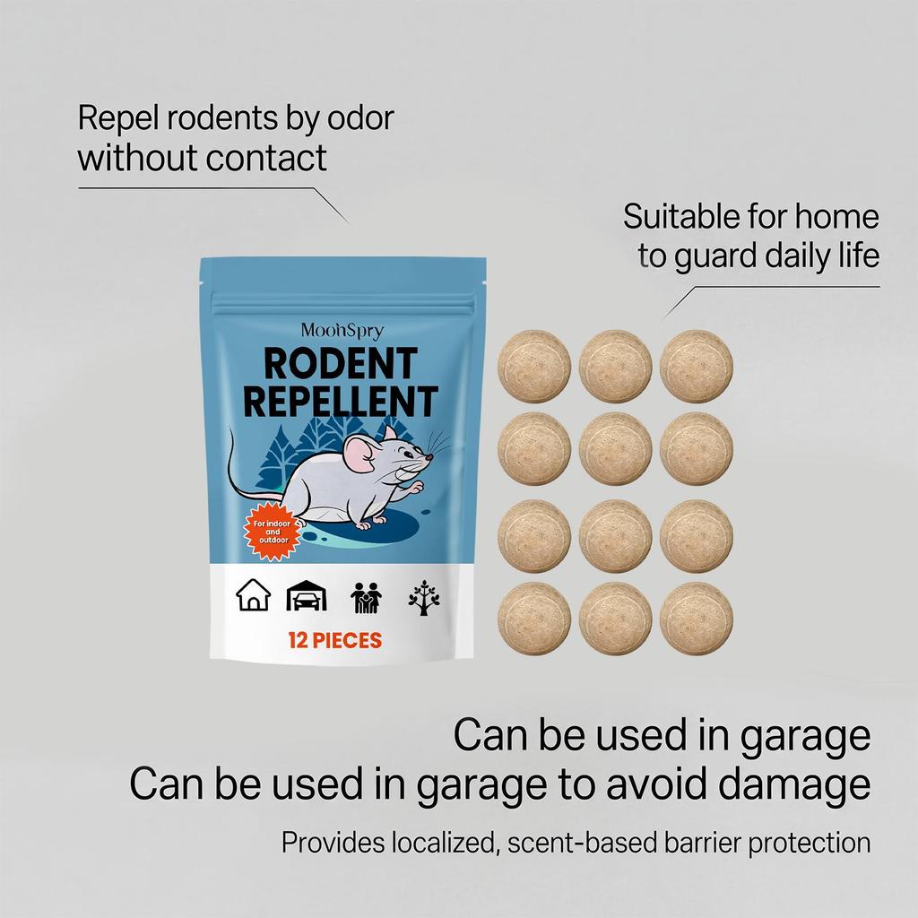 MoonSpry Rodent Repellent Pill Plant Gentle Formula Continuous Rodent Repellent Protection Household Safety Protection Home 12pcs