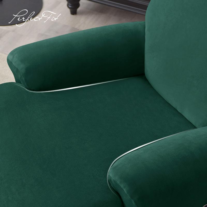 Soft Velvet Recliner Sofa Cover Spandex Stretch Home Decor Single Sofa Covers With Pocket Furniture Protector Solid Color Fabric