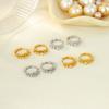 Temperament Micro-inlaid Zircon Flower K Gold-plated Stud Earrings High Fashion Exquisite Earrings Retro Personality Trend Earrings