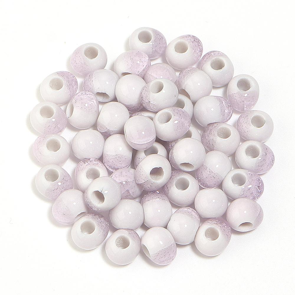 40pcs/lot 6mm Ice Crack Ceramic Beads Round Loose Spacer Beads For Jewelry Making DIY Bracelet Necklace Earrings Accessories