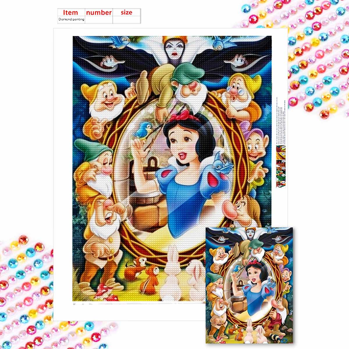 

5D Алмазная мозаика Сделай сам Красивая принцесса Полная выкладка Стразы Мозаика Вышивка Изделия ручной работы Домашний декор Подарок Round 30x40cm