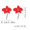 ZA Fashionable New Personalized Red Drip Enamel Metal Large Flower Earrings, Simple and High-end Exquisite Sense