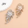 Secure Clasp Brooch Faux Pearl Rhinestone Flower Brooch, Electroplating Alloy Lapel Pin for Non-fading Women, Sweater Cardigan Coat Business