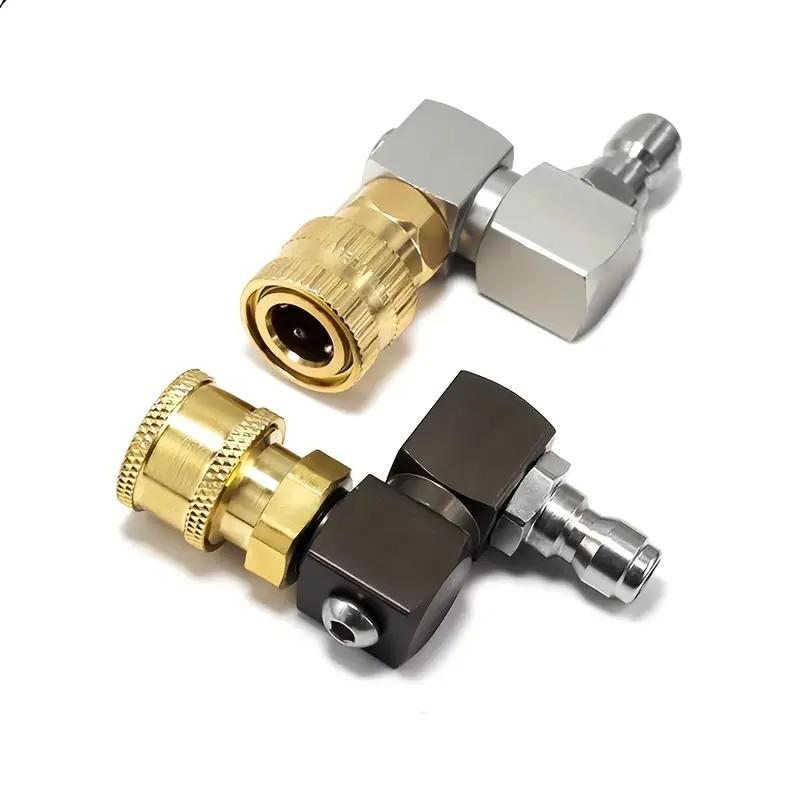 360° Swivel High Pressure Washer Adapter - 1/4" Quick Plug Copper/Aluminum Quick Connect Jet Nozzle Attachment for Car Washing