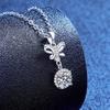 Womens Moissanite Tassel Bow Necklace Dainty Jewelry