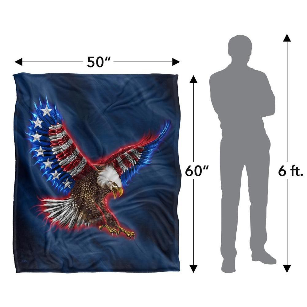 JQ Licensing James Piazza Silky American Flag Supersoft Blanket