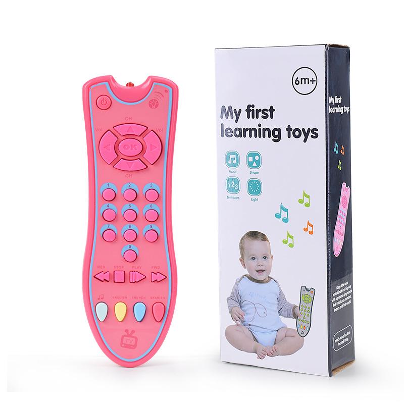 Baby Remote Control Toy Music TV Remote Control Electric Numbers Learning Toy Three Language Modes: English, Spanish, French