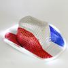 Light Up Cowboy Hat WesternStyle Sequins Hat US Flag Color LED Cowgirl Hat Adjustable Flashing Fedora Costume Accessory