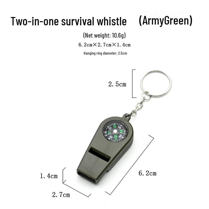 OIMG Outdoor 2-in-1 Survival Whistle with Compass