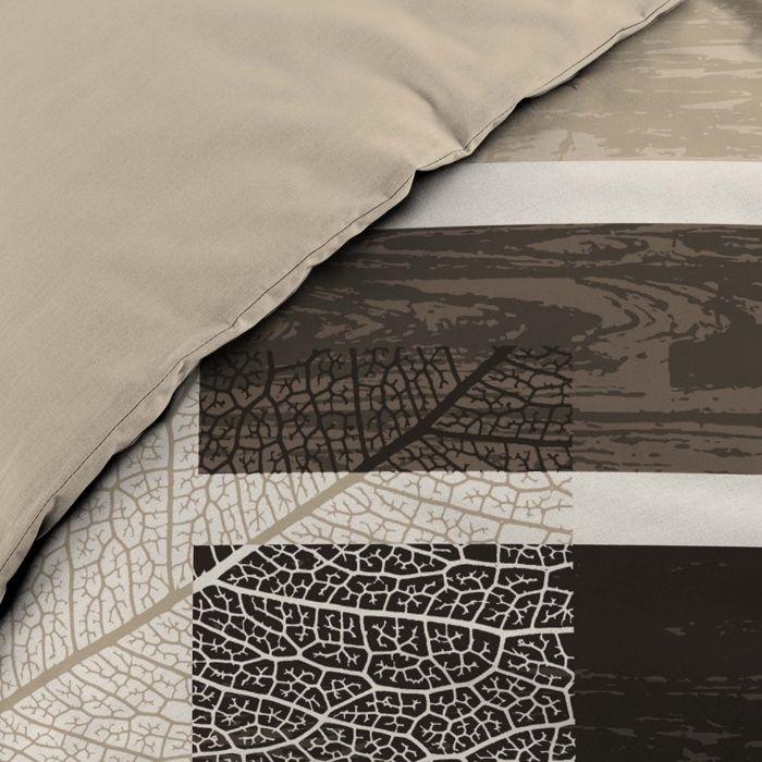 Parure de couette - DOUCEUR D'INTÉRIEUR - So natural - 100% coton - TAUPE/ANTHRACITE