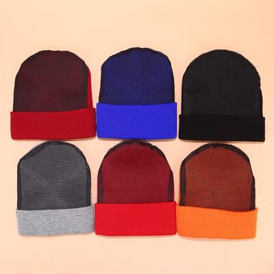 Knitted Hat Men's and Women's Tide Bboy Hip-hop Hat Plus Wear-resistant Mesh Head Protector Hip-hop Hat Autumn and Winter Street Fashion Thermal Hat