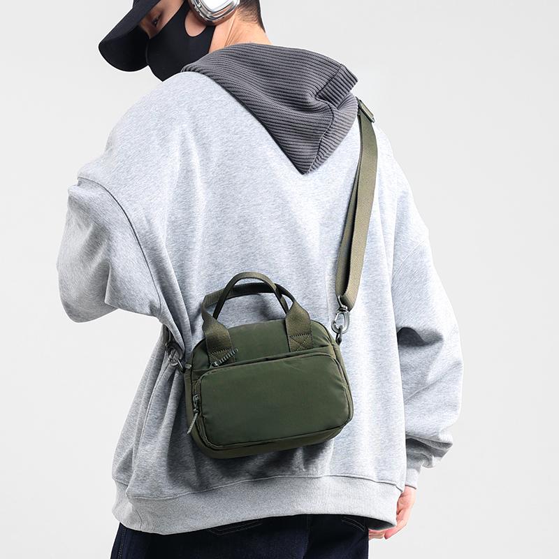 Solid Color Handbag Travel Crossbody Bag Lightweight Water-Repellent Nylon Bag Women's Shoulder Bag