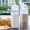 1Pc Juice Box Reusable 500/1000ML Outdoor Sports Water Bottle Transparent Milk Creative PS Portable Travel And Camping