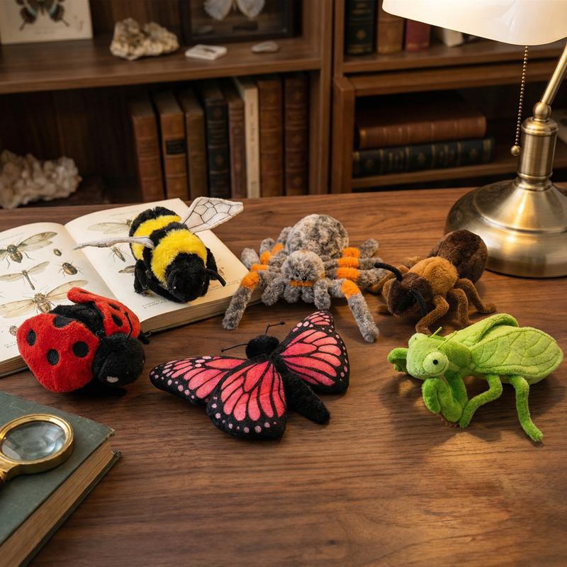 Funny Six Series Insects Plush Toys Realistic Simulation Animal Doll Simulation Ladybug Spider Dolls Birthday Gifts For Children