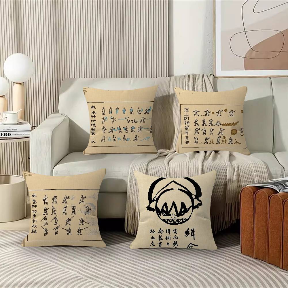 AvatarDe Legende van Aang Gezocht Retro Kussen Cadeau Huis Kantoor Decoratie Slaapkamer Bank Auto Kussenhoes Hoes x