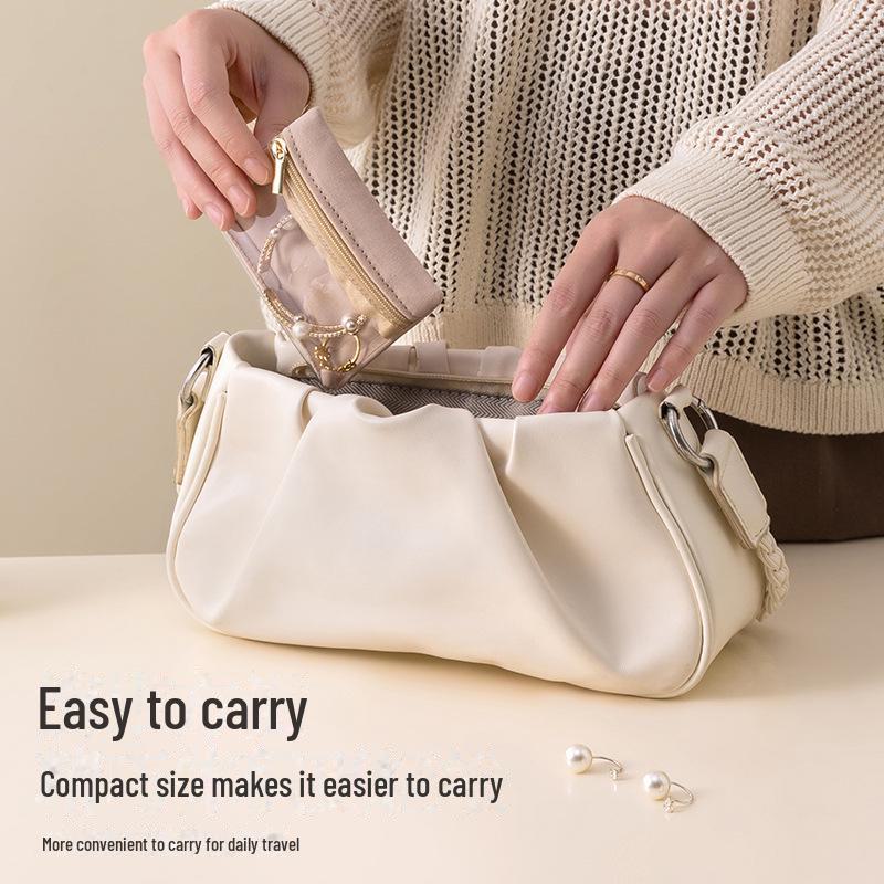 Transparent Travel Jewelry Bag for Earrings, Rings, Bracelets – Compact Zippered Organizer