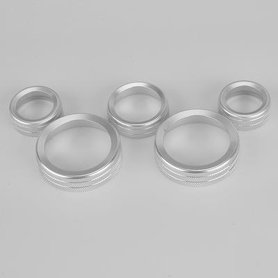 5 pièces/ensemble Couvercle de Bouton de Commutateur de Commande de Console Centrale de Voiture Anneau de Garniture Convient pour Ford Maverick - Argent