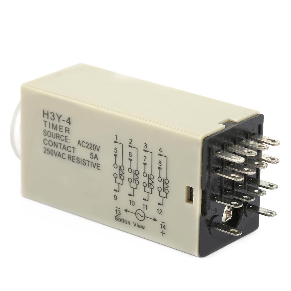 H3Y 4 Power On Delay Timer Relay 0 60 Minutes Time Relay AC 220V 5A